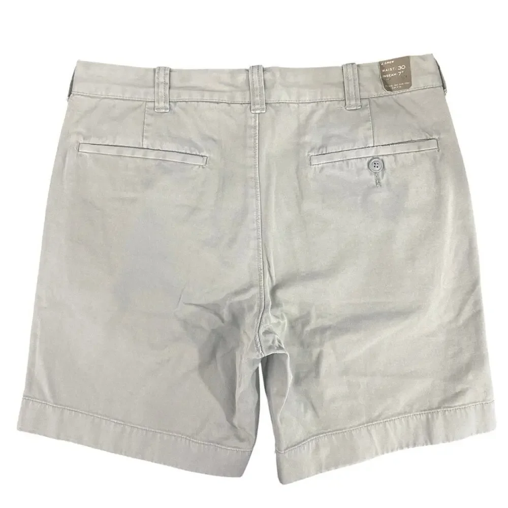 NWT J.Crew Stanton Chino Shorts Mens 30 Faded Green Cotton Twill 7” Inseam